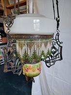 antieke hanglamp petroleum, Huis en Inrichting, Lampen | Hanglampen, Gebruikt, Ophalen, Glas