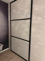 Zwarte stalen deur met melkglas 2.69m hoog 1.30m breed teab, Doe-het-zelf en Verbouw, Deuren en Horren, Ophalen, Binnendeur, Zo goed als nieuw