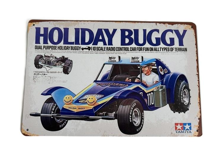 Tamiya Boxart metalen bord 20x30cm Holiday Buggy nieuw, Hobby en Vrije tijd, Modelbouw | Radiografisch | Auto's, Nieuw, Auto offroad