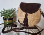 Marokkaanse raffia cross-body tas, handmade chique tasje, Ophalen of Verzenden, Nieuw, Bruin