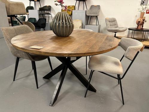 Houten tafel rond 130cm - ronde eettafel naturel hout 130cm, Huis en Inrichting, Tafels | Eettafels, Nieuw, 100 tot 150 cm, 100 tot 150 cm