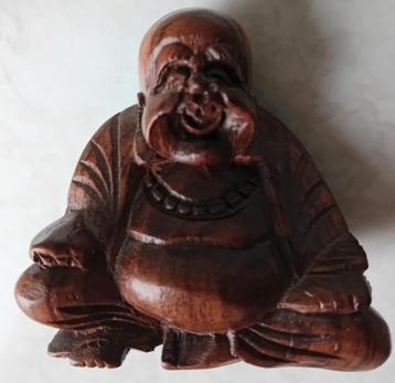 Mahoniehouten mooi gesneden boeddha beschikbaar voor biedingen