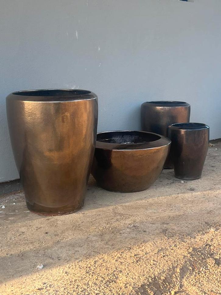 exclusieve PTMD set aardewerk potten xxxl, Tuin en Terras, Bloempotten, Zo goed als nieuw, Aardewerk, Binnen, 40 cm of meer, Rond