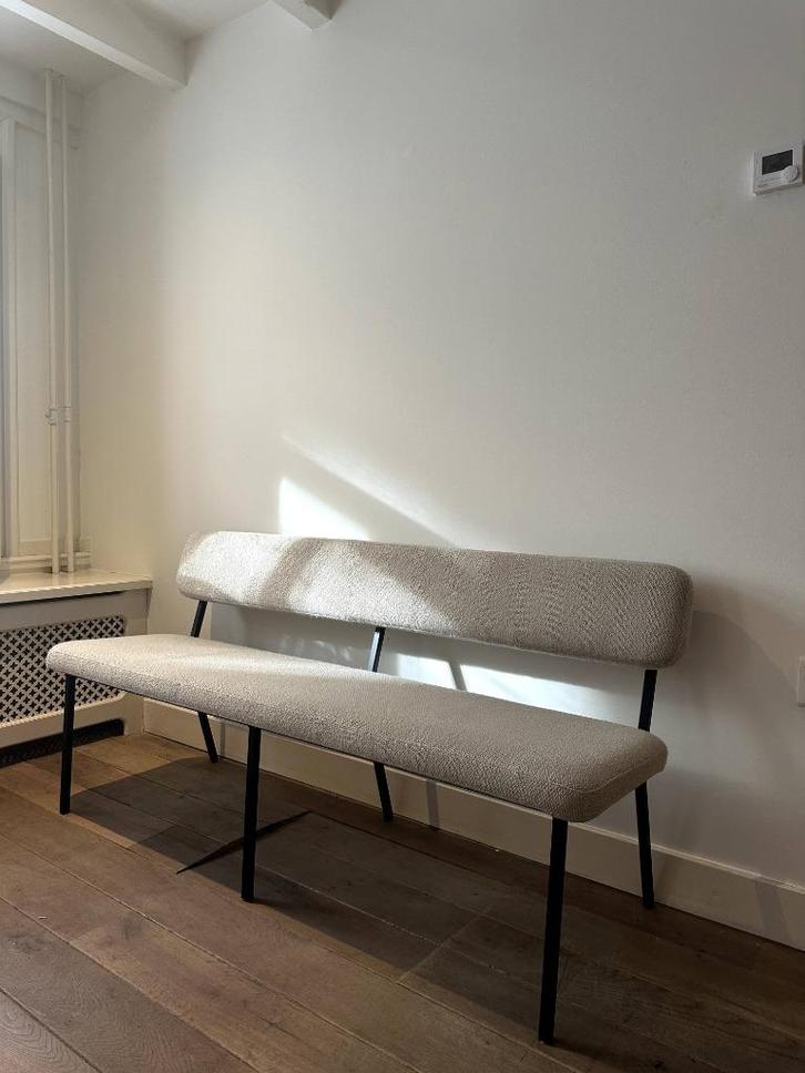 Studio Henk Eettafelbank Coode t.w.v. €1349, Huis en Inrichting, Stoelen, Gebruikt, Eén, Metaal, Stof, Overige kleuren, Ophalen