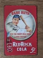 Blikken BABE RUTH/RED ROCK COLA reclame retro wandbord, Verzamelen, Overige Verzamelen, Nieuw, COCA COLA, Verzenden