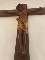 Groot antiek kruisbeeld met Jezus Christus 104x70 cm, Antiek en Kunst, Ophalen of Verzenden