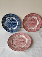 Royal Tudor Ware borden rood en blauw  17th Century England, Ophalen of Verzenden