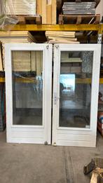 Gratis Dubbele houten tuindeur met HR++ Glas, Raamkozijn, Zo goed als nieuw, Hout, Ophalen