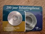 coincard zilver 5 euro 200 jaar belastingdienst, Zilver, Euro's, Ophalen of Verzenden, Koningin Beatrix