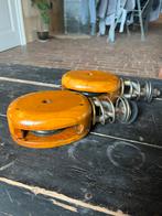 Houten fokkeschoot katrol, Watersport en Boten, Ophalen of Verzenden, Gebruikt, Lijn of Blok