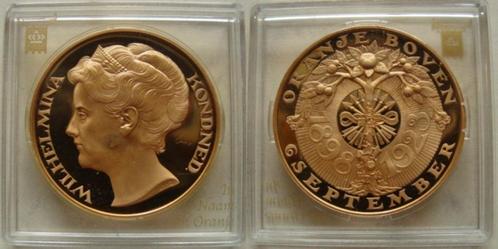 Penning Wilhelmina 1898 – 1923 II, Postzegels en Munten, Penningen en Medailles, Brons, Nederland, Verzenden