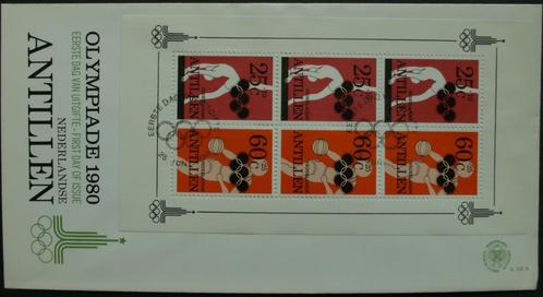 Nederlandse Antillen FDC E-133-A - Blok Olympiade zegels, Postzegels en Munten, Postzegels | Eerstedagenveloppen, Onbeschreven