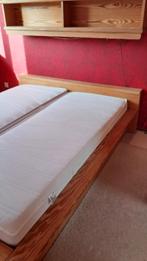 Stevig massief grenen bed met bovenbouw bodems en matrassen, Huis en Inrichting, Slaapkamer | Bedden, Ophalen, Tweepersoons, Zo goed als nieuw