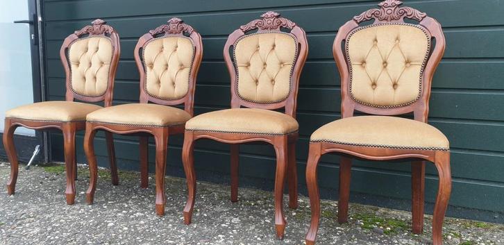 4 barok eetkamer stoelen, Huis en Inrichting, Stoelen, Gebruikt, Ophalen