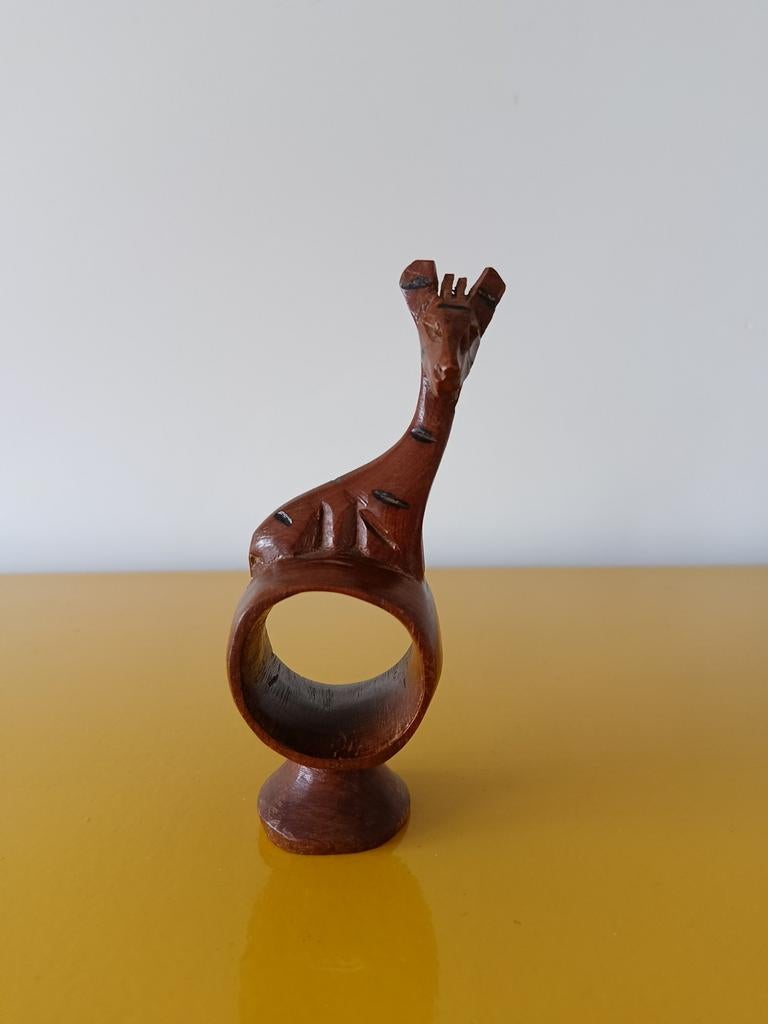 Giraffe Servetring Hout, Antiek en Kunst, Ophalen of Verzenden