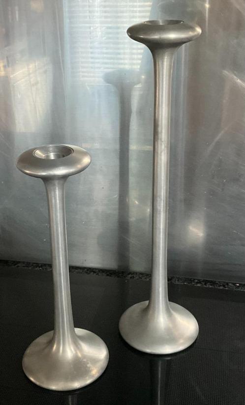 Set Kandelaars - Aluminium - Design: Carl Öjerstam, Huis en Inrichting, Woonaccessoires | Kandelaars en Kaarsen, Gebruikt, Kandelaar