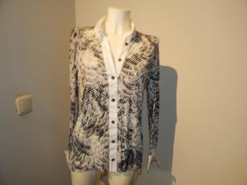Marccain aparte stretch blouse mooie print wit accentenN6 beschikbaar voor biedingen