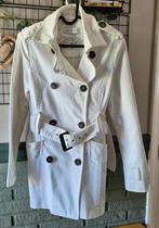 Zara Witte Trenchcoat Maat M, Kleding | Dames, Maat 38/40 (M), Ophalen of Verzenden, Zo goed als nieuw, Wit