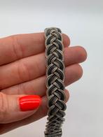 X622 Prachtige zilveren gevlochten armband robuust, Ophalen of Verzenden, X, Zilver, Zilver
