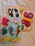 Houten Puzzels Set - Panda, Vlinder & Zeedieren, Ophalen of Verzenden, Gebruikt, Puzzelen