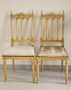 2 antieke Franse bois doré stoeltjes / goud stoel stoelen, Ophalen