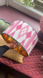 Lampenkap roze print met donkergroene rand, Huis en Inrichting, Lampen | Lampenkappen, Ophalen of Verzenden, Zo goed als nieuw