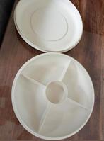 Tupperware serveerschaal met deksel, Ophalen of Verzenden, Gebruikt, Crème, Schaal