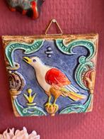 Oude Franse Tegel met Vogel - Brocante Lille, Ophalen of Verzenden