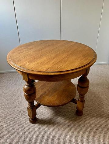 Massief eiken ronde salontafel Ø79 cm– klassiek landelijk beschikbaar voor biedingen