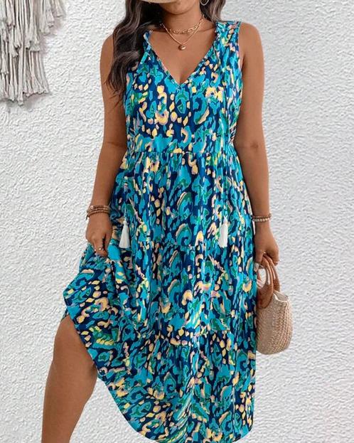 Jurkje Leah Blauw ** NIEUW **, Kleding | Dames, Grote Maten, Nieuw, Jurk, Blauw, Verzenden