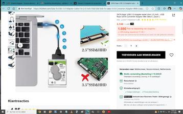 Sata naar usb adapter 2:5 inch harde schijf  (nieuw ) beschikbaar voor biedingen