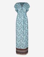 Page One Lange jurk met bloemenprint en ruches viscose, Kleding | Dames, Blauw, Maat 42/44 (L), Ophalen of Verzenden, Zo goed als nieuw