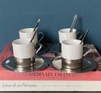 Set van vintage 4 espresso kopjes met suikerpot, Verzenden, Overige stijlen, Kop(pen) en/of Schotel(s)