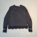 Josh V blouse shirt maat S zwart met lace kantversering, Zwart, Ophalen of Verzenden, Zo goed als nieuw, Lange mouw
