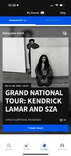 2x staanplaatsen GRAND NATIONAL TOUR: KENDRICK LAMAR AND SZA, Tickets en Kaartjes, Concerten | Pop, Twee personen, Juni