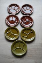 Fondueborden vintage, Gebruikt, Keramiek, Ophalen of Verzenden, Overige stijlen