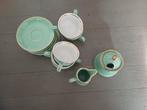 Servies set blauw groen met goud van Frans de Rover, Ophalen