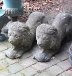 Antieke betonnen tuinbeelden van leeuwen, Ophalen, Gebruikt, Beton, Dierenbeeld