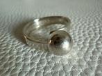M097/ Vintage BENGT HALLBERG Zilveren Bol Ring Zweden, Gebruikt, Verzenden, X, Dame
