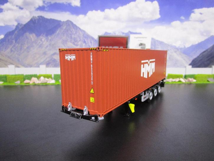 Wsi 03-1010 Container Chassis & 04-2233 HMM 40FT Container, Hobby en Vrije tijd, Modelauto's | 1:50, Nieuw, Bus of Vrachtwagen
