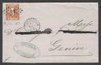 Nederland Nr 9E II op Brief van Rotterdam naar Geneve, Postzegels en Munten, Ophalen of Verzenden, Brief