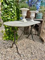 Tuin tafel met stenen blad en smeedijzeren onderstel, Nieuw, De steeg, Il fienile, Rechthoekig