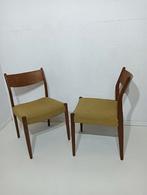 Vintage Deense design stoelen met moderne bekleding, Twee, Gebruikt, Hout, Ophalen