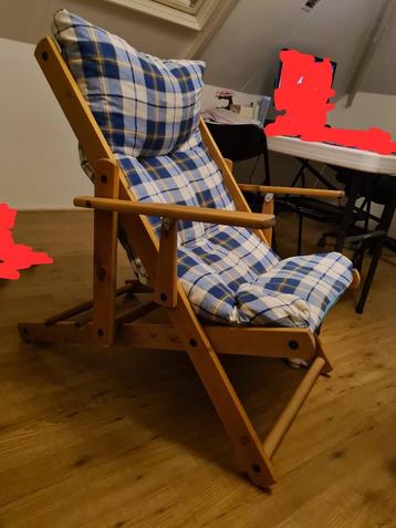 Wooden Deck chair - Adjustable inclination beschikbaar voor biedingen