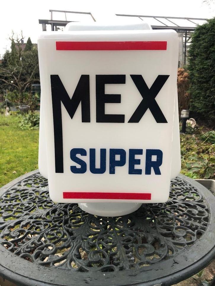 Fraaie MEX SUPER globe benzine pomp 7 inch. 4-zijdig., Verzamelen, Merken en Reclamevoorwerpen, Zo goed als nieuw, Gebruiksvoorwerp