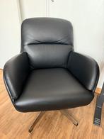 Draaistoel fauteuil zwart met lichte beschadigingen, Huis en Inrichting, Fauteuils, Ophalen of Verzenden, Zo goed als nieuw