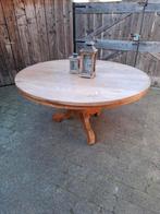 Massief Teak houten tafel, Ophalen, Gebruikt, Rond, 75 cm of meer