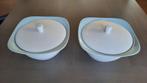 2x Johnson Brothers opdienschalen, kleur Cool Mist, Huis en Inrichting, Keuken | Servies, Ophalen of Verzenden, Zo goed als nieuw