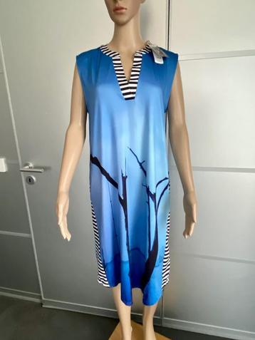 G378 Nieuw: maat 38+40=M jurkje blauw/wit/zwart van Dubbel beschikbaar voor biedingen