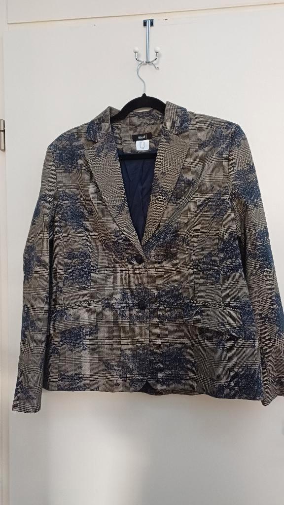 Delmod jasje, grijs geruit met blauw, maat 40, gevoerd, Kleding | Dames, Jasjes, Kostuums en Pakken, Zo goed als nieuw, Jasje